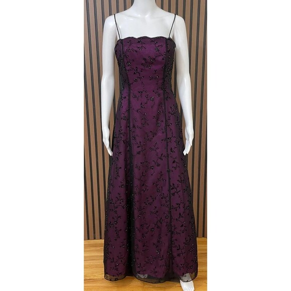 Cache Women’s 6 Purple Beaded Formal Gown Dress Evening Prom Y2k 90s Vintage - Picture 1 of 9